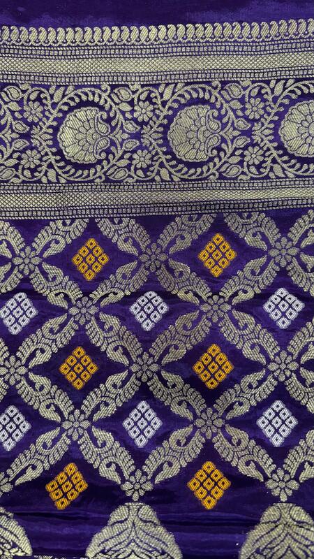 Banarasi Russian Crepe with Bandini Weaving